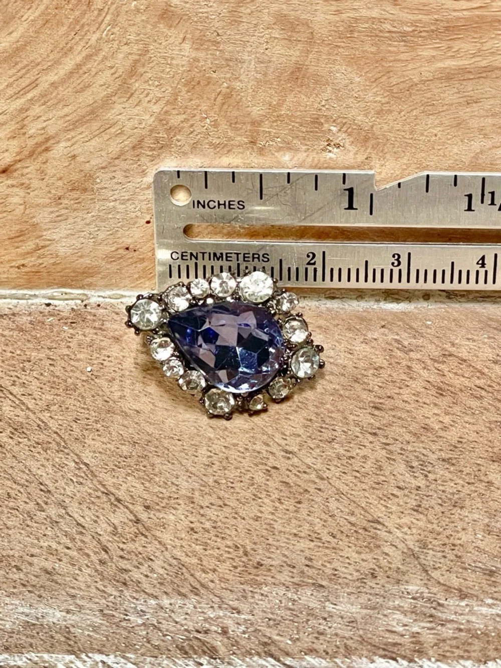 Elegant Blue Teardrop Crystal Stud Earrings